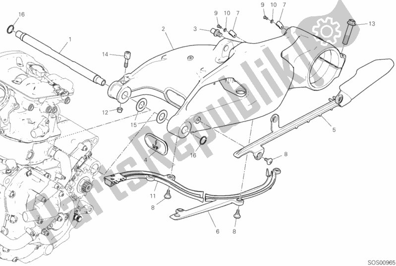 Tutte le parti per il Braccio Oscillante Posteriore del Ducati Hypermotard 950 USA 2020